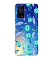PrintiFy Oppo A55  ile Uyumlu 1mm Slim Fit Nazar Boncuğu 3 Baskılı Şeffaf  Kılıf