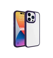 Apple iPhone 15 Pro Uyumlu Kılıf Zore Krom Kapak (Koyu Mor)