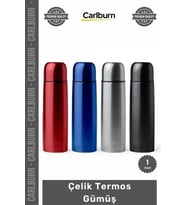 #Termos Paslanmaz Isı Yalıtımlı Sızdırmaz Vakumlu Çift Katman Sağlam Şık Kaliteli Çelik Termos Gümüş (Çok Renkli)