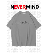 Erkek Oversize “Freedom” Baskılı Erkek Tişört – Yazlık Rahat Pamuklu Tshirt (Antrasit)