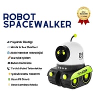 ROBOT SPACEWALKER Akıllı Yürüyen Işıklı Müzikli Oyuncak Robot, Hareketli Kollar, Ses Efektleri, Çocuk Eğitim ve Eğlence Robotu  HZLSTORE