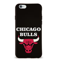 Apple iPhone 6 Plus Uyumlu Lansman Kılıf Chicago Bulls Tasarımlı Altı Kapalı İçi Kadife Kaplı  Kapak (Şeffaf)