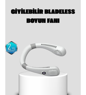 Kablosuz Giyilebilir Boyun Fanı Çift Motorlu ve 5 Kademeli Hız Kontrolü