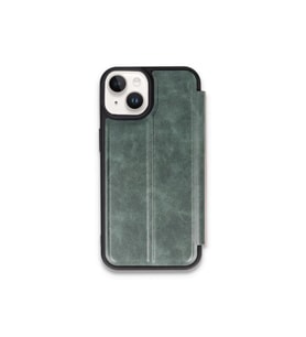 iPhone 15 Kılıf Flip Cover - Koyu Yeşil
