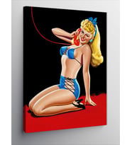 Kanvas Tablo Dekolteli Pin Up Kızı