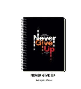 DEFFTER JUST SPİRALLİ SERT KARTON KAPAK A5 ÇİZGİLİ DEFTER 80YP. NEVER GIVE UP