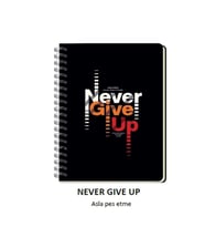 DEFFTER JUST SPİRALLİ SERT KARTON KAPAK A5 ÇİZGİLİ DEFTER 80YP. NEVER GIVE UP
