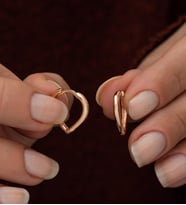 925 Ayar Gold Kalp Küpe Kadın Gümüş Küpe