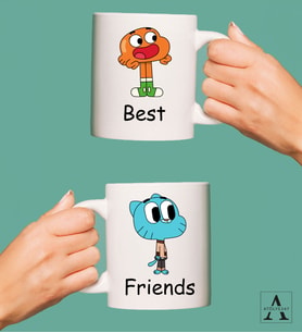Best Friends Tasarımlı 2'li Kupa Bardak