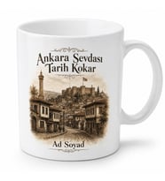 Eski Ankara Temalı Nostaljik Baskılı Kupa Bardak Özel Tasarım Hediye
