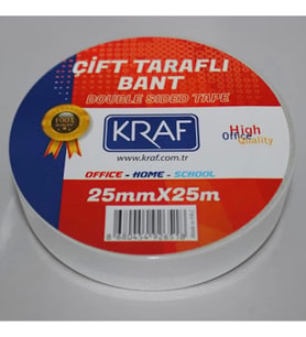 KRAF ÇİFT TARAFLI BANT 25MMX25M 2525G