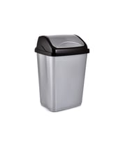 Polytime Sallanır Kapak Ofis Banyo Mutfak Bahçe Çöp Kutusu Kovası / 50 Litre / Gri / 68 x 41 x 33 Cm.
