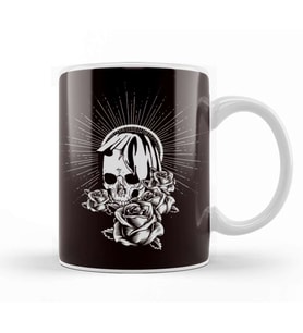 Santa Muerte Dead Sugar Skull Female Deity Mexican Satanic Kupa Bardak Porselen