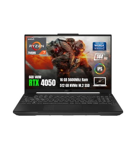 Asus Tuf Gaming A16 FA607NUG-RL208 Amd Ryzen7-7445HS 16GB 512GB SSD RTX4050-6GB 140W 16" Wuxga 144Hz Freedos Taşınabilir Bilgisayar