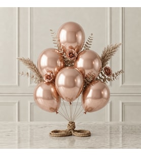 Rose Gold Renk Lateks Metalik Balon (30 cm) - 6 Adet