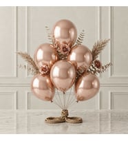 Rose Gold Renk Lateks Metalik Balon (30 cm) - 6 Adet