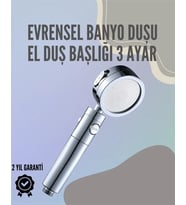 Paslanmaz Çelik Çok Fonksiyonlu El Duş Başlığı – 3 Modlu Püskürtme Seçeneği