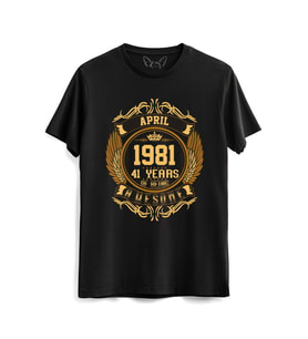 Vintage Gold Awesome Series April 1981 Siyah Tshirt