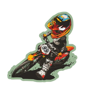 Motocross  Motosiklet Sticker 2 Adet 14CM