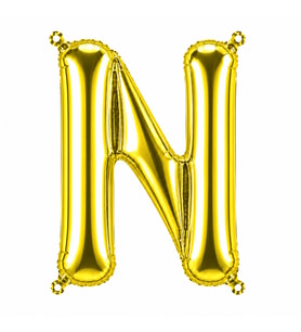 N Harfi Folyo Balon Altın Rengi (100 cm)