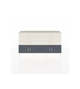 Arges Konsol 2 Raflı 6 Çekmeceli 4 Kapaklı 176x30x99 Aytaşı-Antrasit/Aytaşı