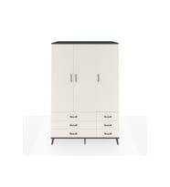 Kronos Dolap 5 Raflı 6 Çekmeceli Tek Askılı 132x59x195 Antrasit-Aytaşı/Aytaşı