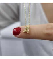 A Harfi Gold Kaplama 925 Ayar Gümüş Kolye (Karışık)