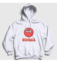 Presmono Unisex Beyaz Oyun Red Ball Kapüşonlu Sweatshirt 361927tt