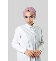 Pudra Drapeli Salaş Tesettür Bone Sandy Büzgülü 2315_06