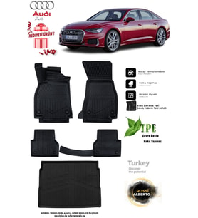 Audi A6 2020 Araca Özel 3D paspas ve 3d Bagaj Havuzu