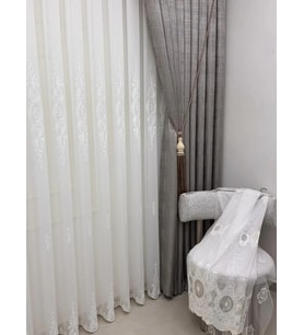 NİVEMESHOME SAFİR BEYAZ 1/3 TÜL PERDE