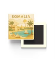 Somali - Somalia - Paper Cut Art - Baskılı Buzdolap Magneti Kare - 9x9 cm