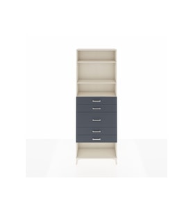 Arges Dolap 3 Raflı 5 Çekmeceli 88x30x243 Aytaşı-Antrasit