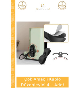 #KabloAparatı Mutfak Çok Amaçlı Kablo Toplayıcı Aparat Kahve Siyah Sarma Düzenleyici - 4 -Adet