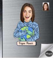 Kişiye Özel Kahraman Doktorlarımız Kadın Ahşap Magnet -2
