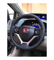 Honda Cıvıc Fb7 Araç İçin Kırmızı Dikişli Çift Desenli Deri Araç Direksiyon Kılıfı