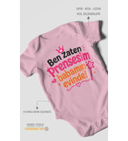 Ben zaten prensesim babamın evinde! Kısa Kollu Bebek Body %100 Pamuk