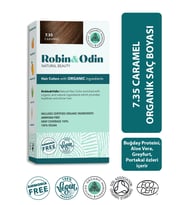 Robin&Odin Organik Amonyaksız Silikonsuz Parabensiz Meyve Ekstresi İçeren Vegan Saç Boyası 7.35 Caramel / Karamel