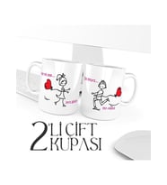 Run To Me Karikatürlü Çift Kupası