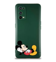 Realme 7 Pro Soft Premier Kapak Mickey Mouse-F Tasarımlı Silikon Kılıf - Yeşil (Şeffaf)