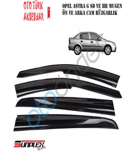 Opel Astra G Sedan Hb 1998-2003 Mugen Cam Rüzgarlığı Ön-Arka (Siyah)