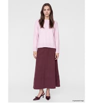 LCW Modest Bordo Beli Lastikli Modal Karışımlı Kloş Etek