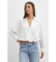 White Ruffled Tie Blouse