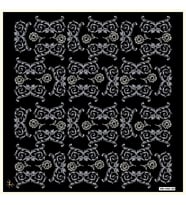 Barok Desen Black Seri Twill Eşarp Eşarp Askısı ile Birlikte 90x90 cm Siyah-90x9
