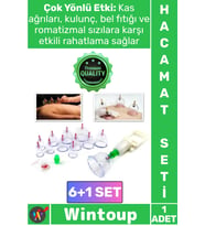 #Hacamat Kupa Vakum Terapi Aparatı Pompalı Klinik Profesyonel Şık Selülit Giderici 6'lı Hacamat Seti