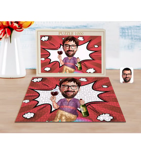 BK Gift Kişiye Özel Erkek Karikatürlü 1000 Parça Profesyonel Puzzle-2