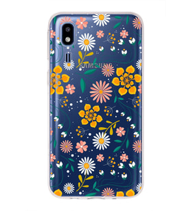 Samsung Galaxy A2 Core Uyumlu Kapak Çiçek Tasarımlı Şeffaf Silikon Kılıf