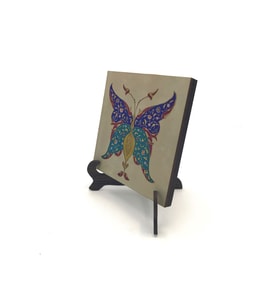 Kelebek Deseni Baskılı MDF Masaüstlük 10X10