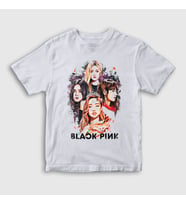 Presmono Unisex Çocuk Beyaz Girls Blackpink T-Shirt 19406tt