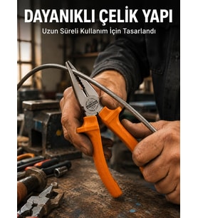 Northcity Dövme Çelik Pense Ergonomik Kaymaz Saplı El Aleti - Güçlü Kavrama ve Hassas İşçilik İçin